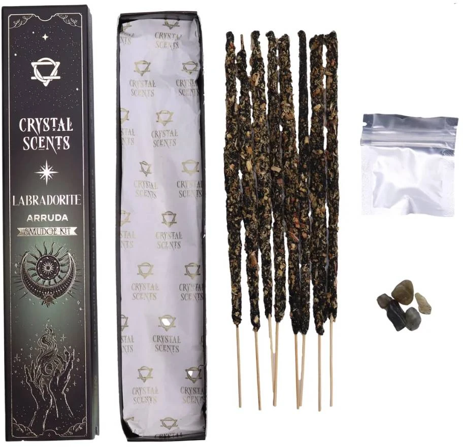 Smilkalai - Crystal Scents Rūtos Smilkalai Su Labradorito Kristalais