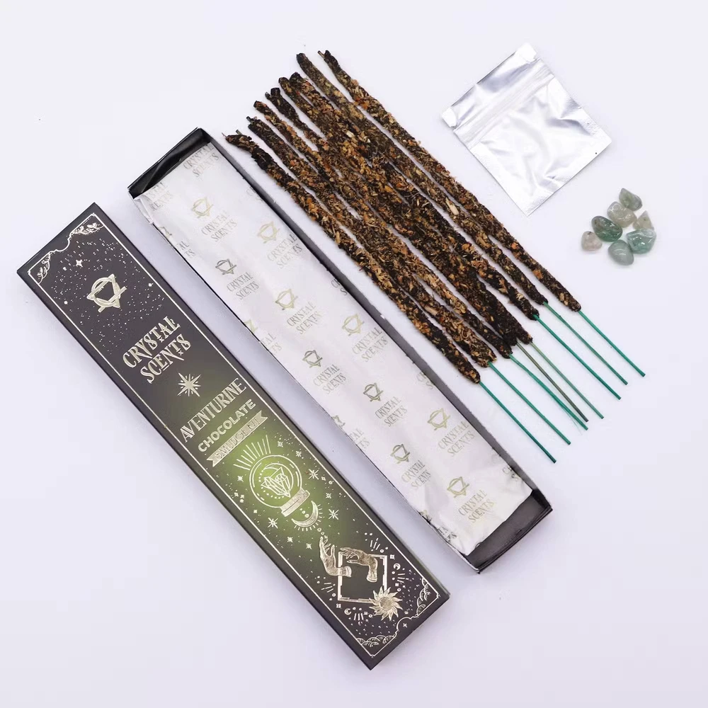 Smilkalai - Crystal Scents Šokolado Kvapo Smilkalai su Aventurino Kristalais