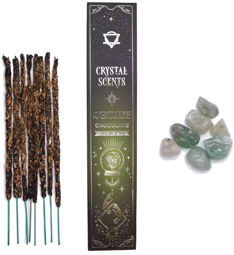 Smilkalai - Crystal Scents Šokolado Kvapo Smilkalai su Aventurino Kristalais