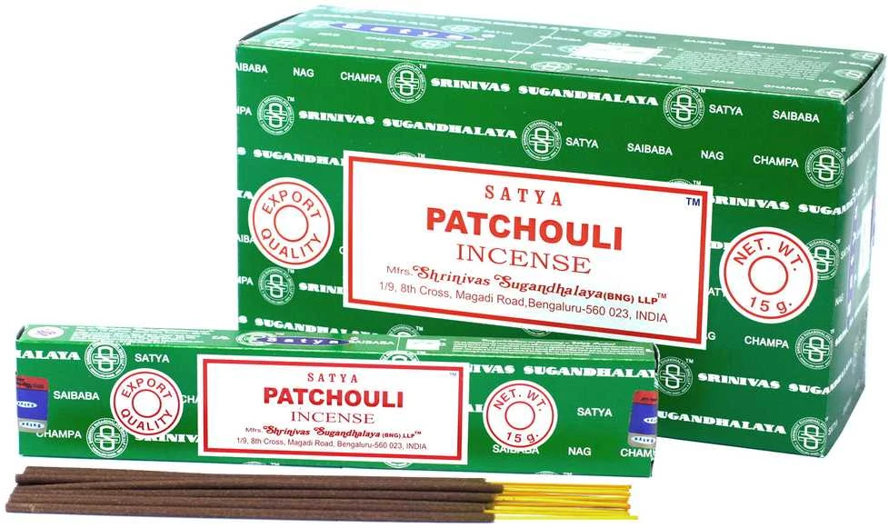 Smilkalų lazdelės Patchouli, Satya, 15g