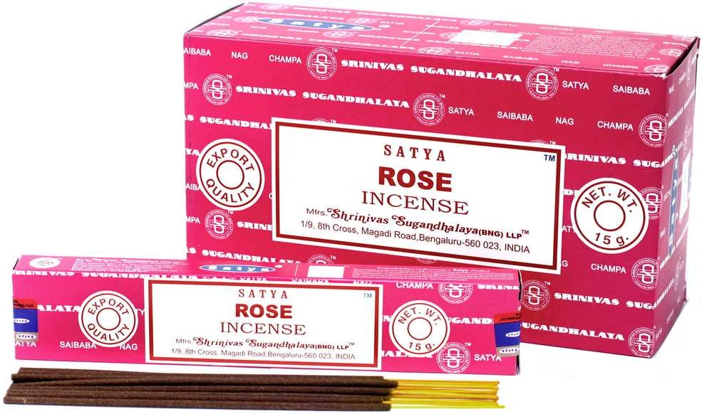 Smilkalų lazdelės Rose, Satya, 15g