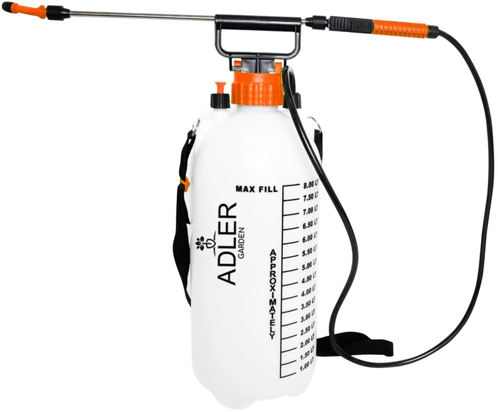 Adler AD 6809 Rankinis slėginis purkštuvas | 8 l | 125 cm žarna