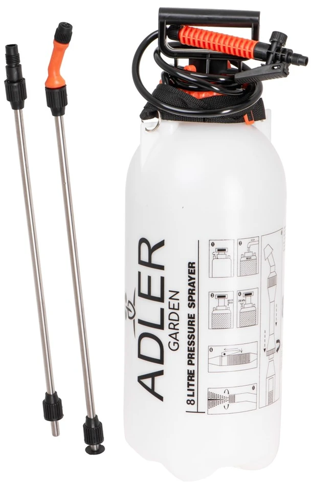 Adler AD 6809 Rankinis slėginis purkštuvas | 8 l | 125 cm žarna