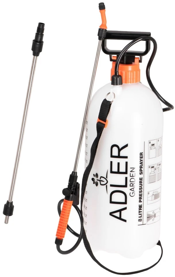 Adler AD 6809 Rankinis slėginis purkštuvas | 8 l | 125 cm žarna