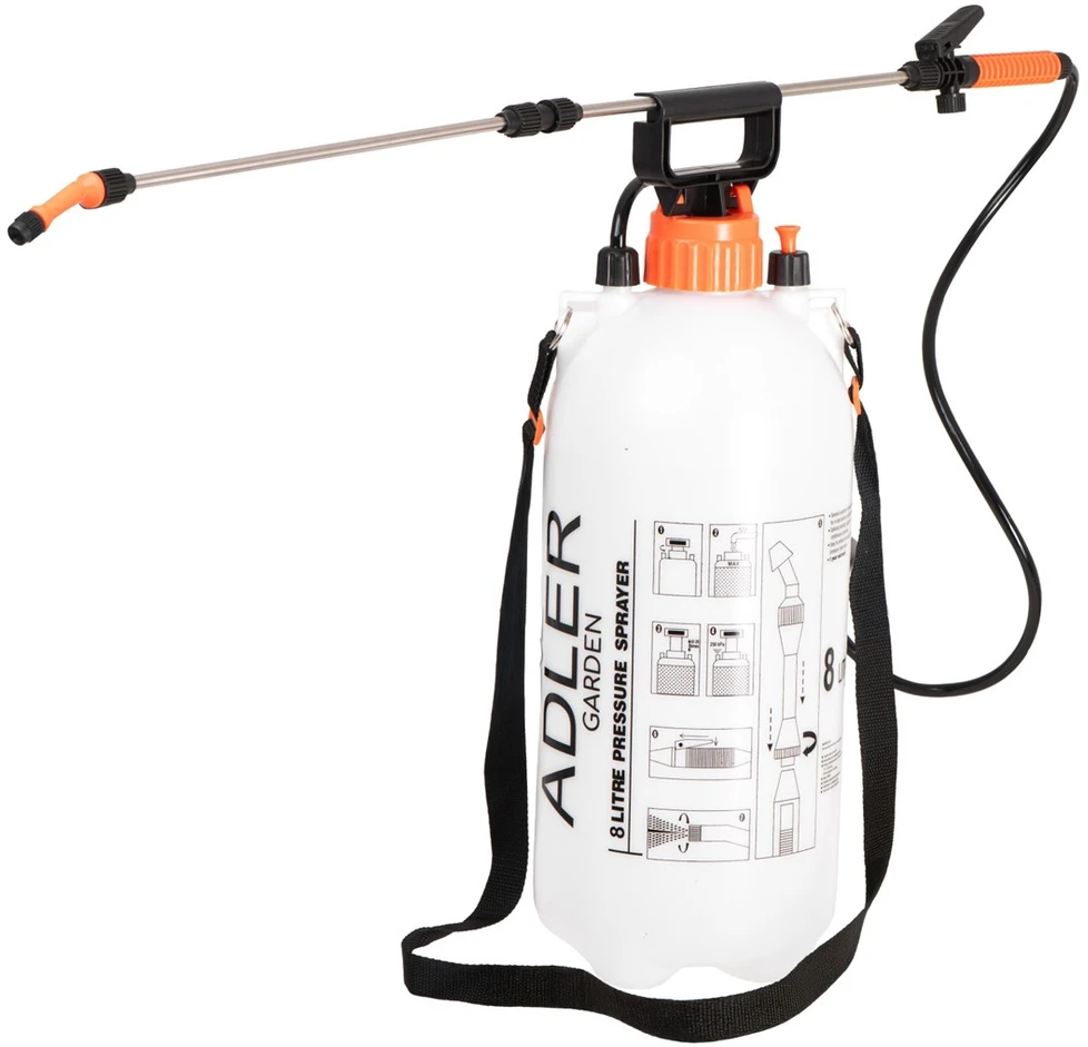 Adler AD 6809 Rankinis slėginis purkštuvas | 8 l | 125 cm žarna