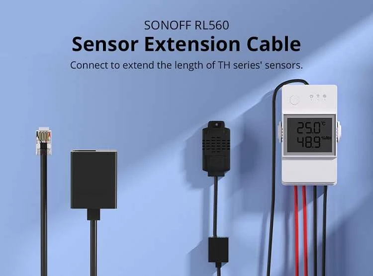 SONOFF RL560 5 metrų jutiklio prailginimo laidas, skirtas RJ9 4P4C jungtims