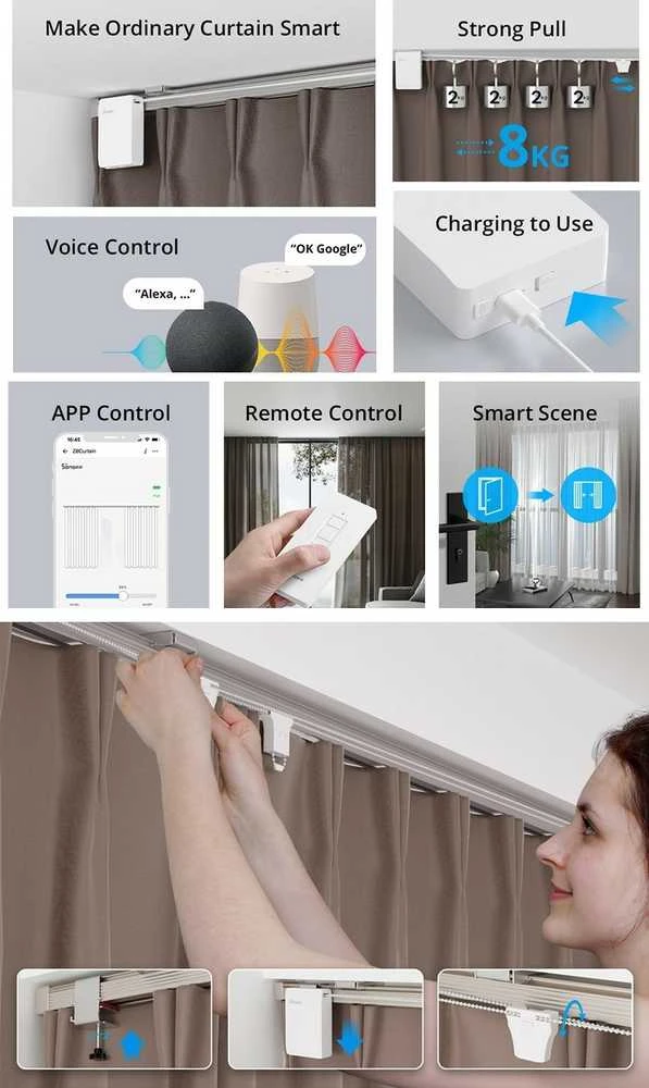 SONOFF Zigbee išmanusis užuolaidų variklis