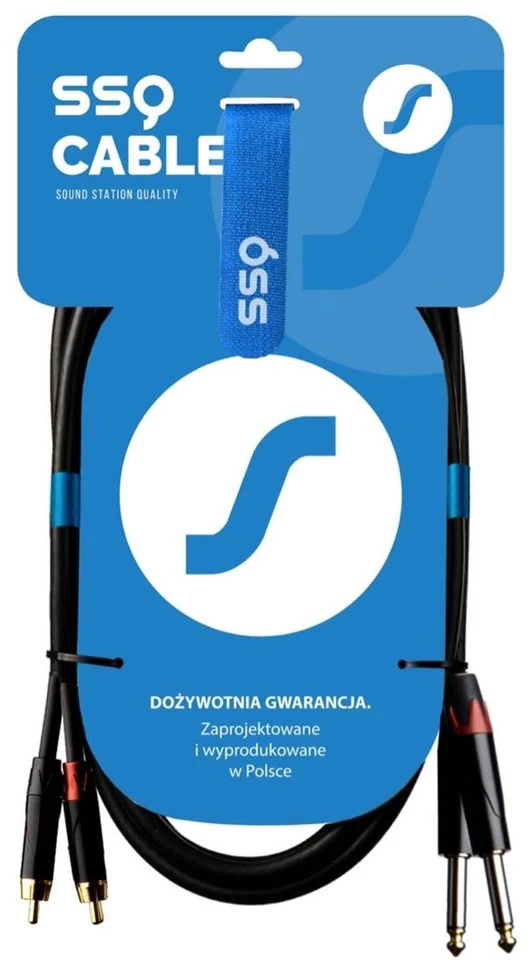 SOUND STATION QUALITY (SSQ) Garso stoties kokybė (ssq) SSQ RCAJM1 SS-1427 Kabelis 2x RCA - 2x Jack Mono 6,3 mm 1 m Juodas