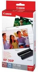 CANON KP-36IP fotopopierius 100x148mm 36 lapų + spalvotas rašalas, skirtas Selphy CP atviruko dydžio