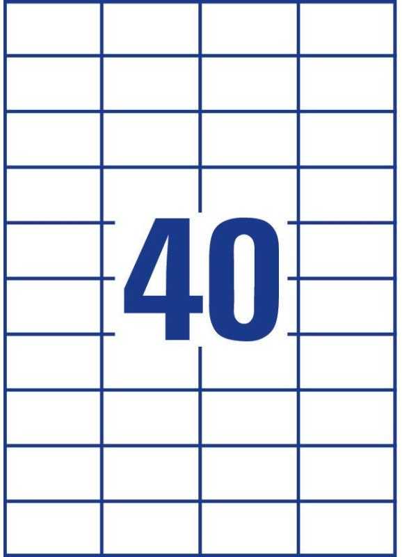 Lipnios etiketės Avery Zweckform, A4, 52.5×29.7mm, 40 etikečių lape, be rėmelio, 100 lapų, baltos spalvos