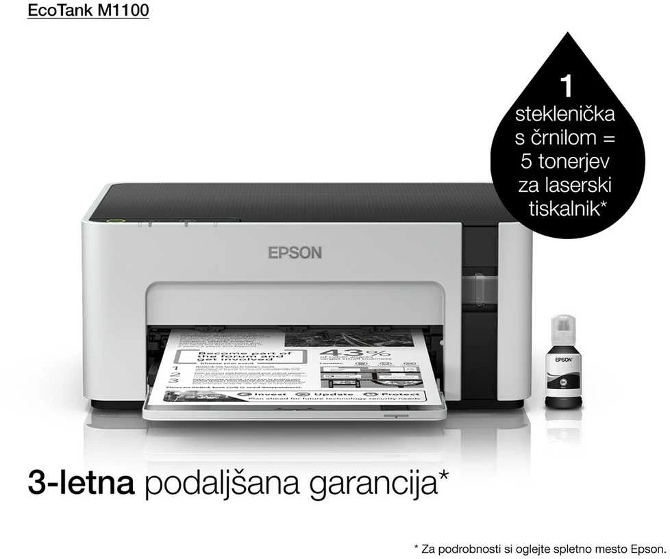 Epson | „EcoTank M1100“ | Rašalinis | Nespalvotas | Standartinis | Pilkas