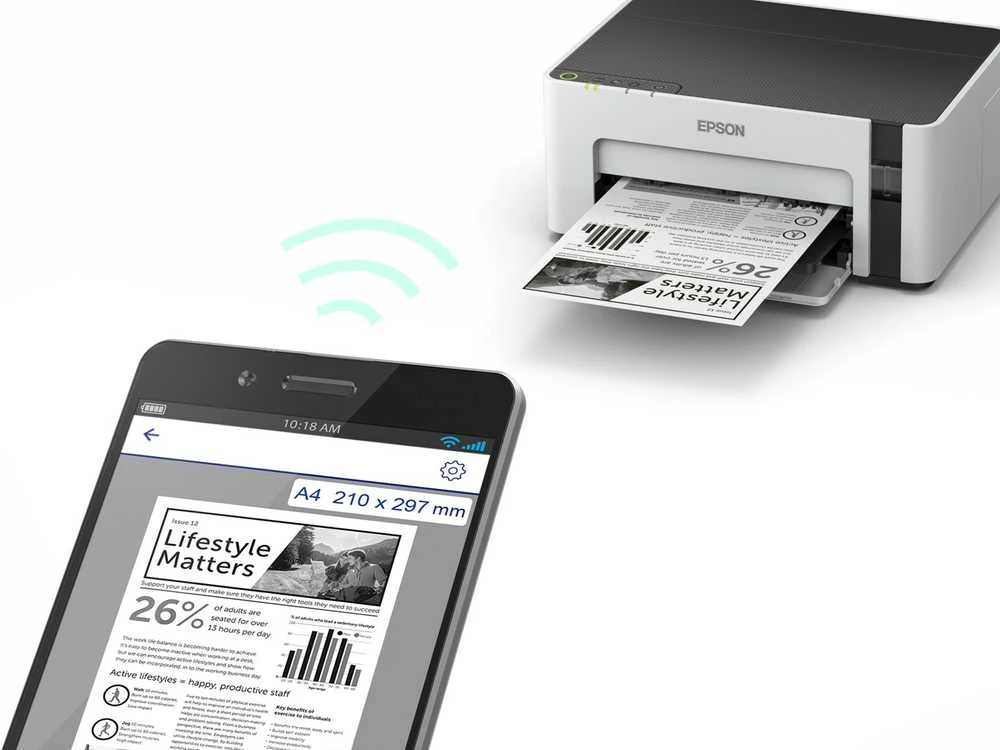 Spausdintuvas Epson | EcoTank M1120 | Inkjet | Mono | Standard | Wi-Fi | Pilkas