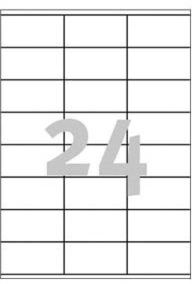 Lipnios etiketės Avery Zweckform, A4, 70x36mm, 24 etiketės lape, 100 lapų, baltos spalvos