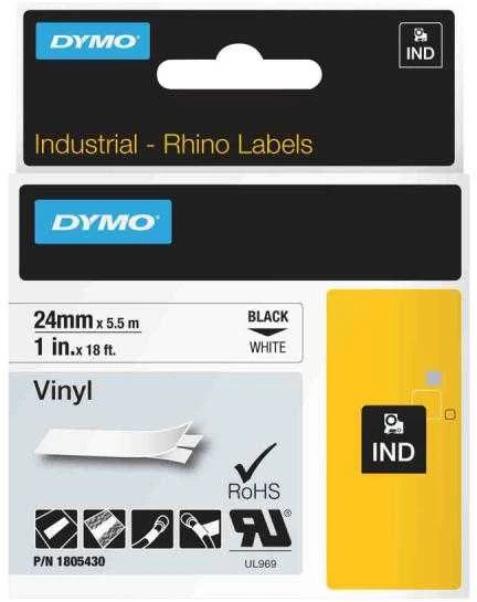 Etiketės Dymo Rhino 1805430 Juodas on Baltas