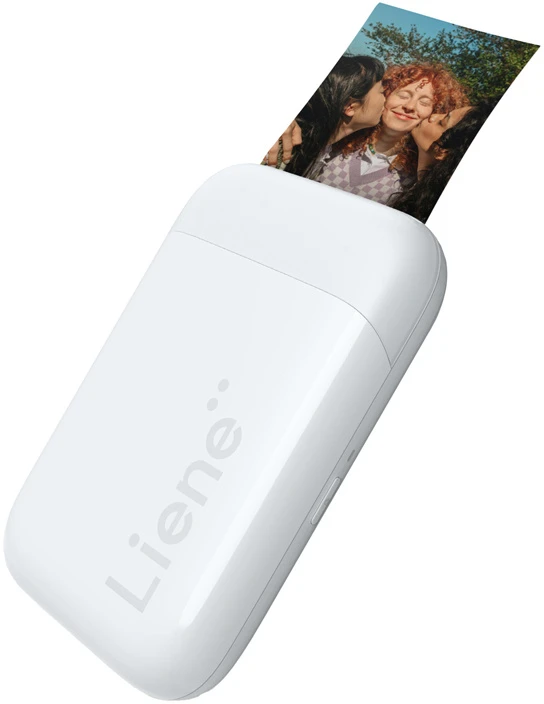 Liene Pearl 2×3″ nešiojamas nuotraukų spausdintuvas baltos spalvos