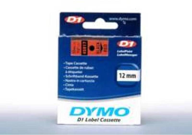 Juostelė DYMO D1 12mm x 7m, vinilinė, juoda ant raudono / S0720570 45017