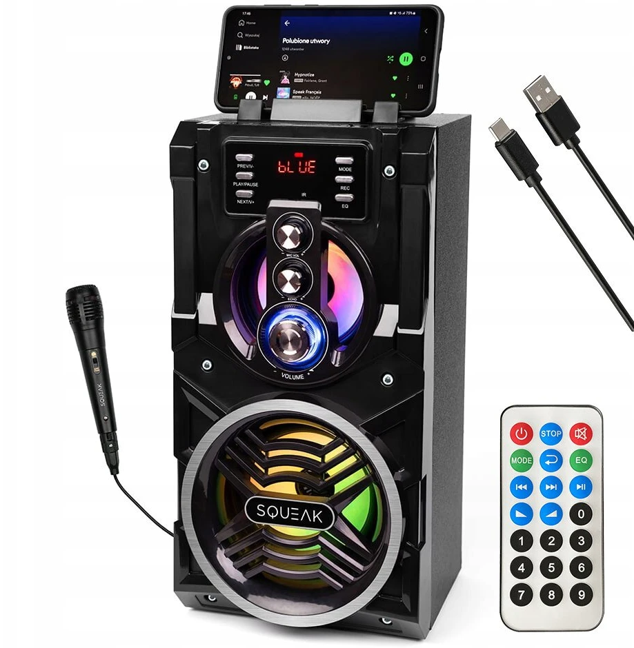 Garsiakalbis - Nešiojama kolonėlė Bluetooth SQUEAK BeatBoxer SQ1000, Stereo Sound, MP3 Playback, Juodas