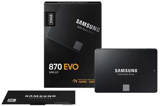 Kietasis vidinis diskas SSD SAMSUNG 870 EVO 250GB/SATA/ML/2,5/MZ-77E250B/EU
