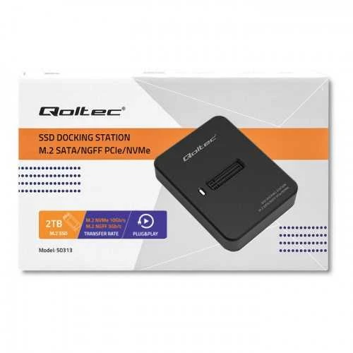 QOLTEC 50313 prijungimo stotelė SSD M.2 SATA PCIe NGFF NVMe USB 3.1