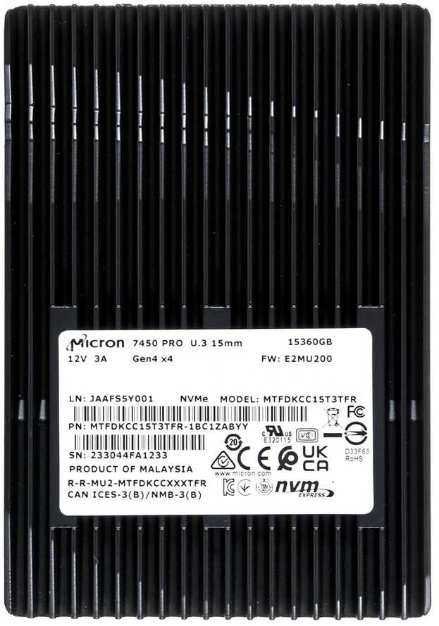 SSD – „Micron 7450 PRO 15,36 TB U.3 PCIe 4.0 NVMe“