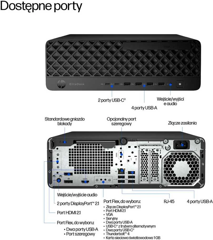 Stacionarus kompiuteris Hewlett Packard (HP) HP EliteDesk 8 SFF G1i Ultra 7 265 16GB DDR5 5600 SSD 1TB Arc W11Pro 3Y OnSite