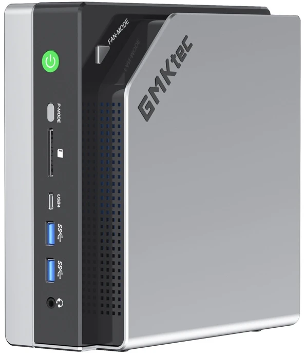 Mini PC - GMKtec EVO-X2 Ryzen AI Max+ 395, 64GB RAM, 1TB SSD, WiFi 7, Juoda/Sidabrinė