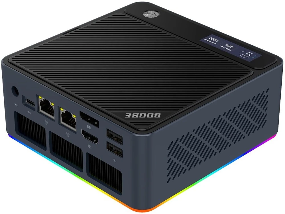 „Qoobe U155H“ mini kompiuteris su „Core Ultra 7 155H“ procesoriumi, 16 GB atmintimi, 512 GB SSD ir „Windows 11 Pro“, juodas (prekės ženklas „Morefine“)