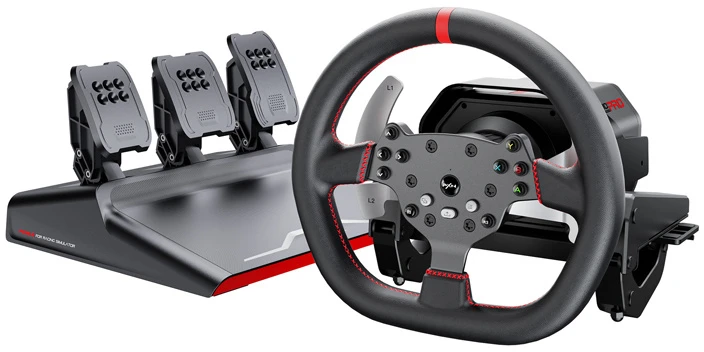 PXN-V10 Pro žaidimų rinkinys - vairas + pedalai + tvirtinimo spaustukai (PC / PS4 / XBOX One / XBOX Series X S)