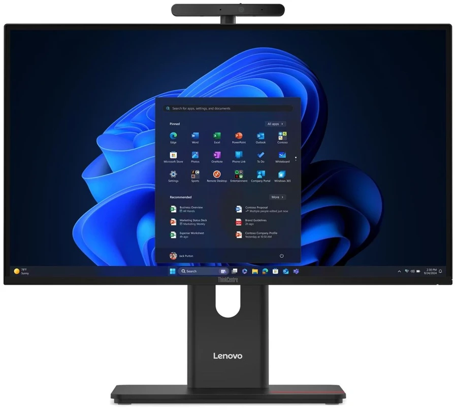 Stacionarus kompiuteris „Lenovo ThinkCentre M90a G6 Ultra 9 285“ 23,8 colio FHD IPS 120 Hz 250 nitų AG 32 GB DDR5 5600 1 TB SSD Intel Graphics 5.0 MP + IR kamera Windows 11 Pro Juodas 3 metų garantija vietoje