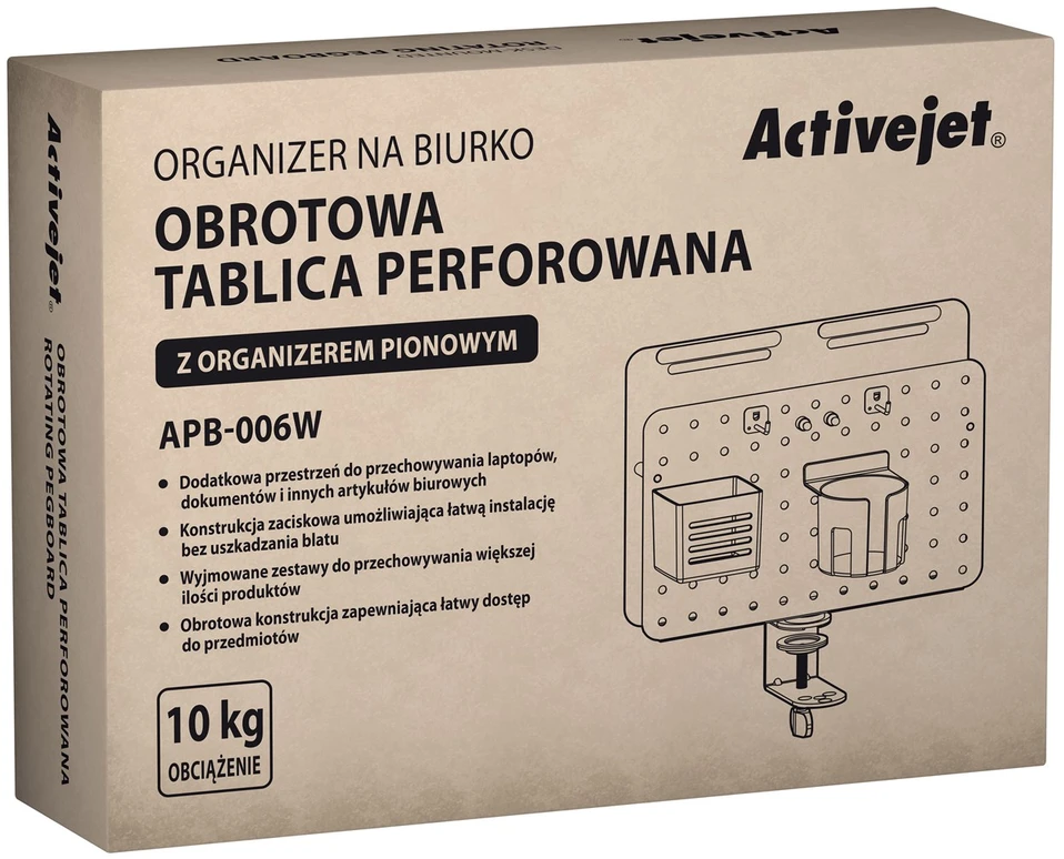 Stalo organizatorius - Activejet APB-006W 362 × 158 × 445 mm pilkai baltas