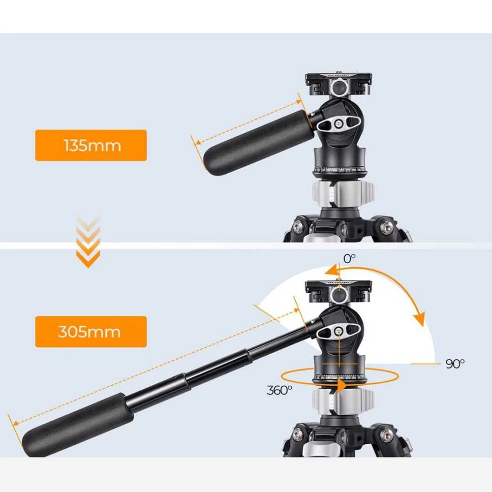 Statybinis Trikojis - K&F Concept FH-01 2D Aliuminio 360° Sukimosi 3kg Talpa