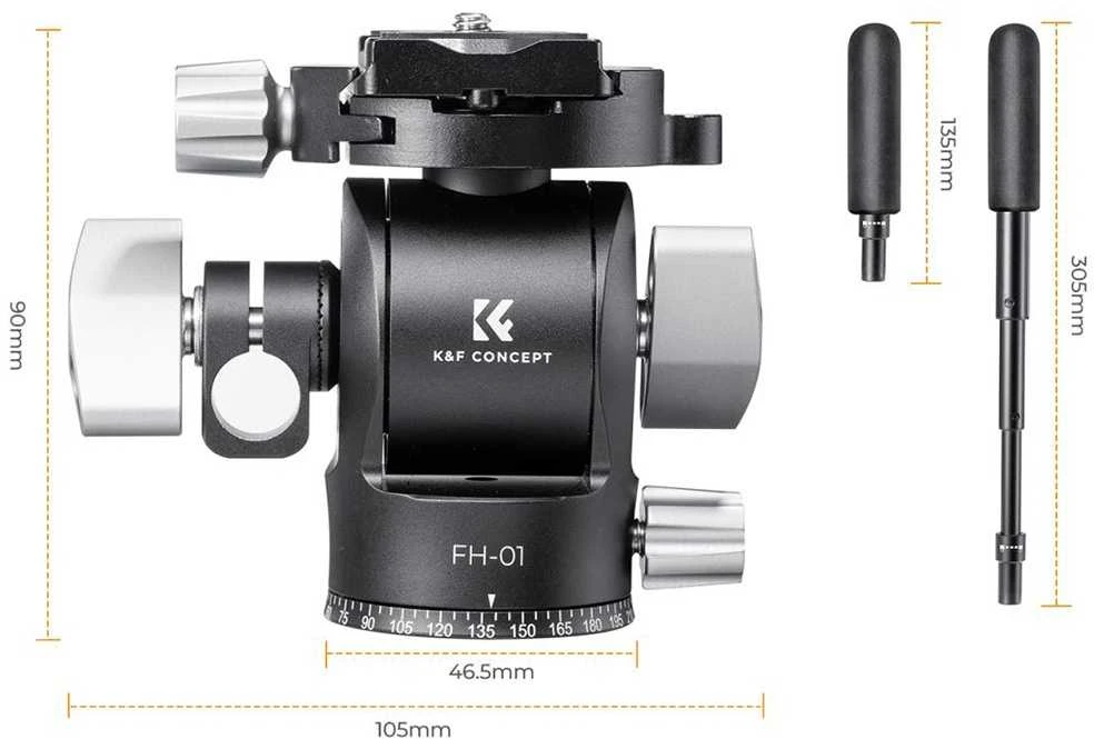 Statybinis Trikojis - K&F Concept FH-01 2D Aliuminio 360° Sukimosi 3kg Talpa