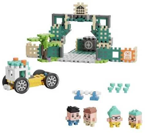 MARIOINEX Mini Waffle City banko apiplėšimo kaladėlės, 148 dalys