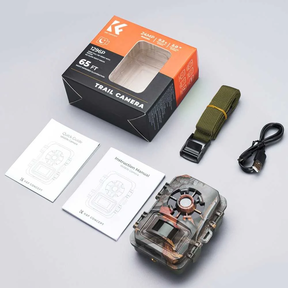 Stebėjimo Kamera - K&F Concept A101XS 24MP 1296p IP66 Atsparus Vandeniui 2" LCD