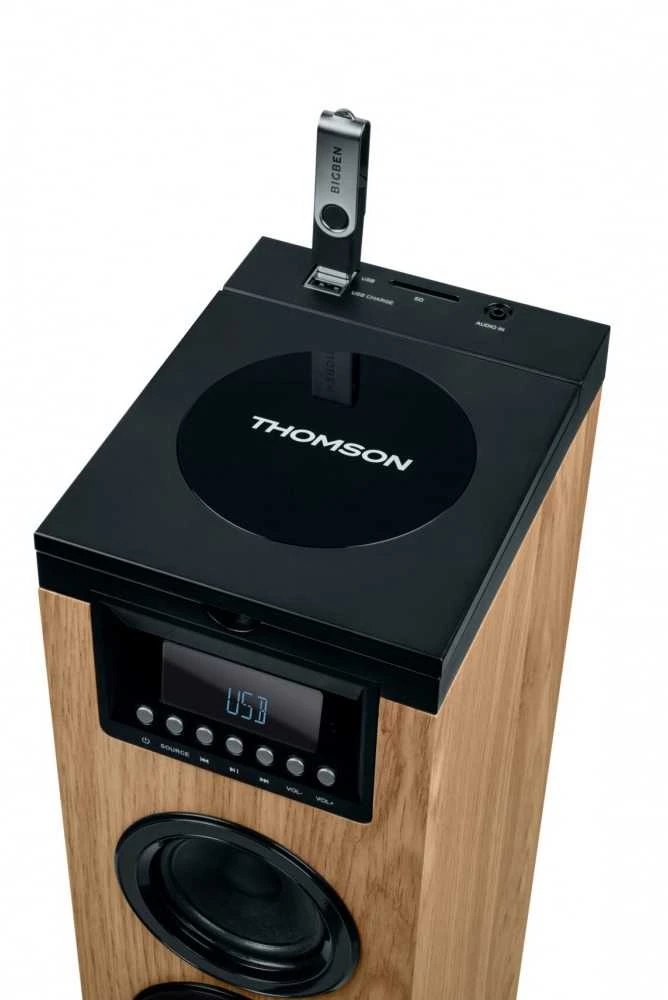 Muzikinis centras Stereo Sistema - Thomson Garso Bokštas 60W CD USB SD Radijas Aux Juodos Spalvos.