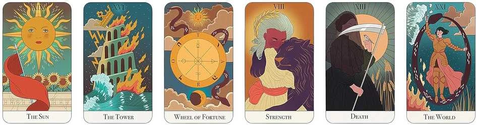 Sterling Ethos Taro kortų rinkinys - Esminės Tarot Kortos 78 Kortų Gidas 9x14x5 cm