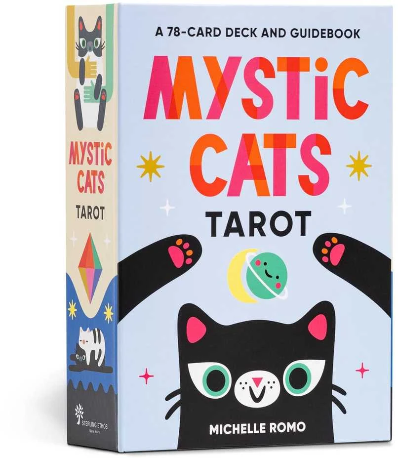 Sterling Ethos Taro kortų rinkinys - Mystic Cats Tarot 78 Kortos 96 Puslapių Gidas