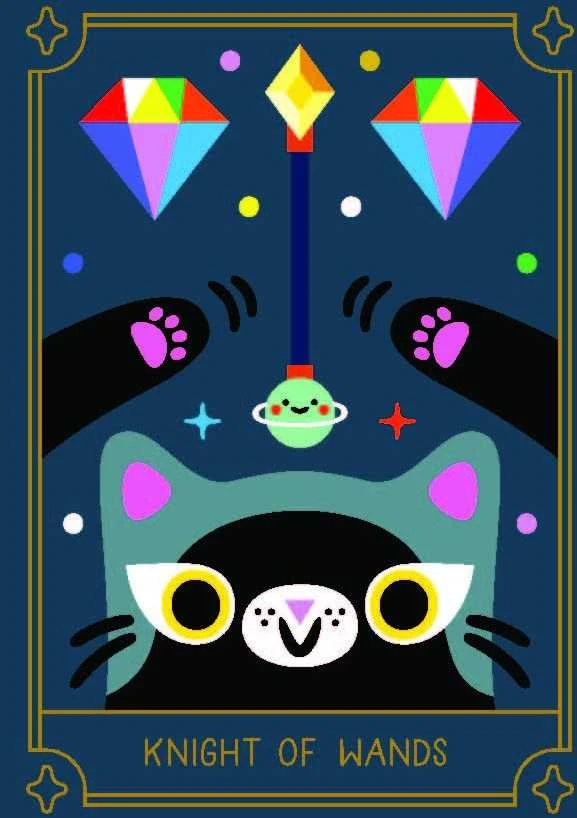 Sterling Ethos Taro kortų rinkinys - Mystic Cats Tarot 78 Kortos 96 Puslapių Gidas