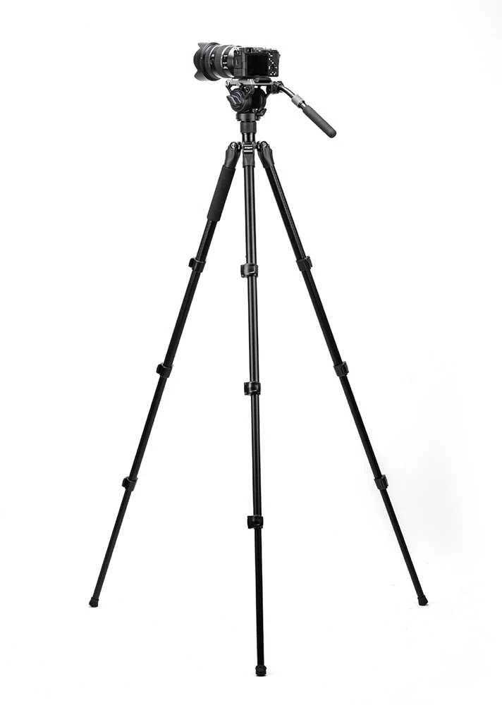 Stovas - Fotopro S5i Video Tripod, 5kg talpa, skysčio galva, lengvas