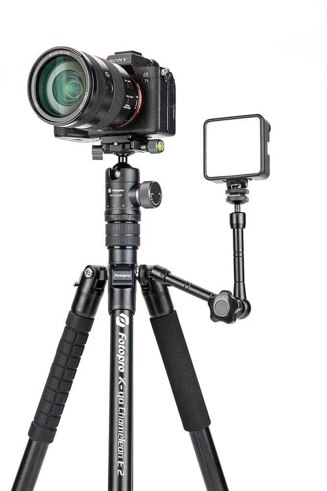 Fotoaparato Trikojis - Fotopro X Go Chameleon E 2 Aliumininis, 43,7–158,5 cm, 10 kg, 360° Rutulinė Galvutė