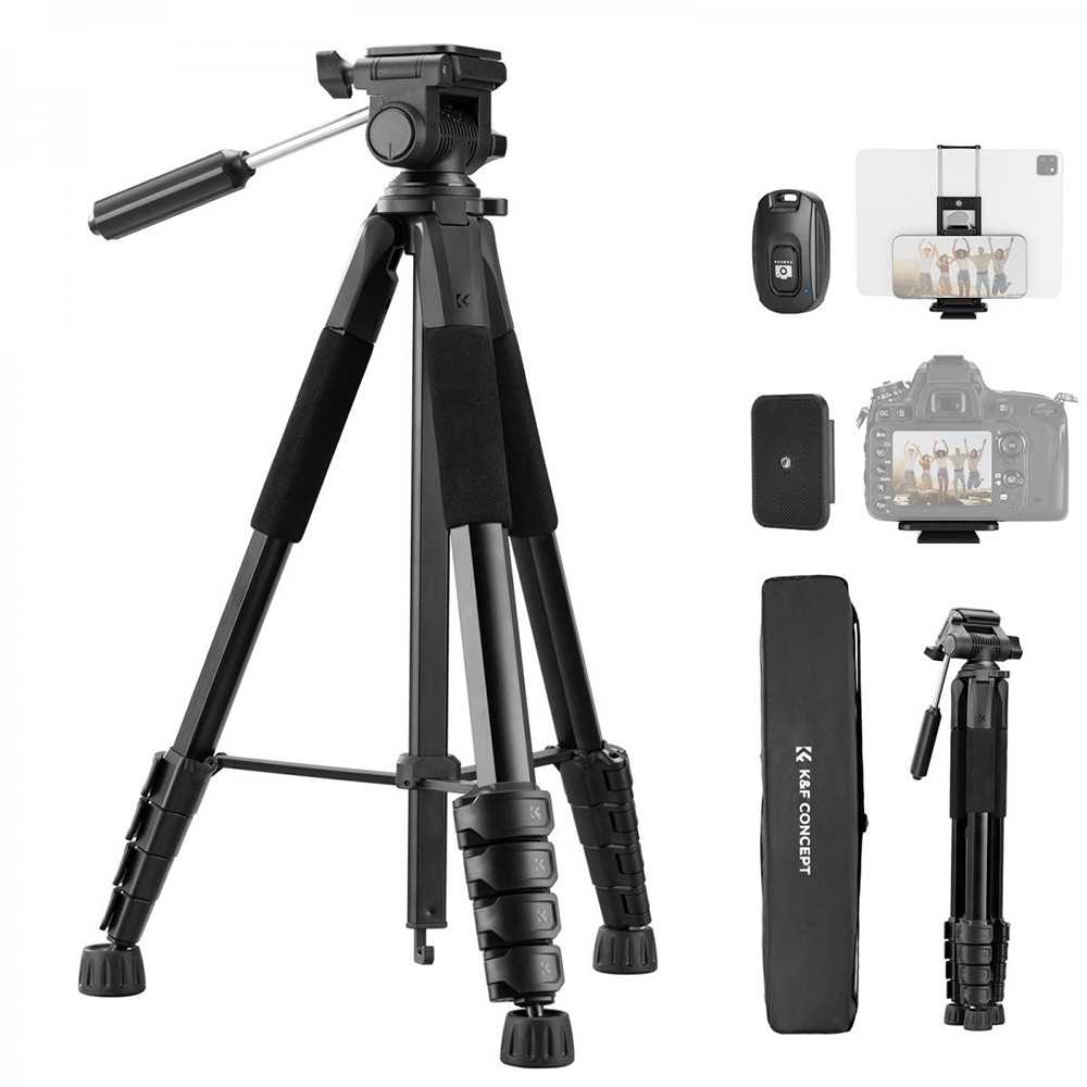 Stovas - K&F Concept S255A3 190cm 3kg Talpa Aliuminis Juodas