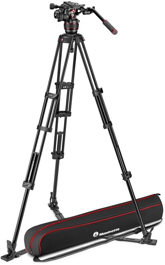 Stovas - Manfrotto Twin Alu Rinkinys Su Galvute 608