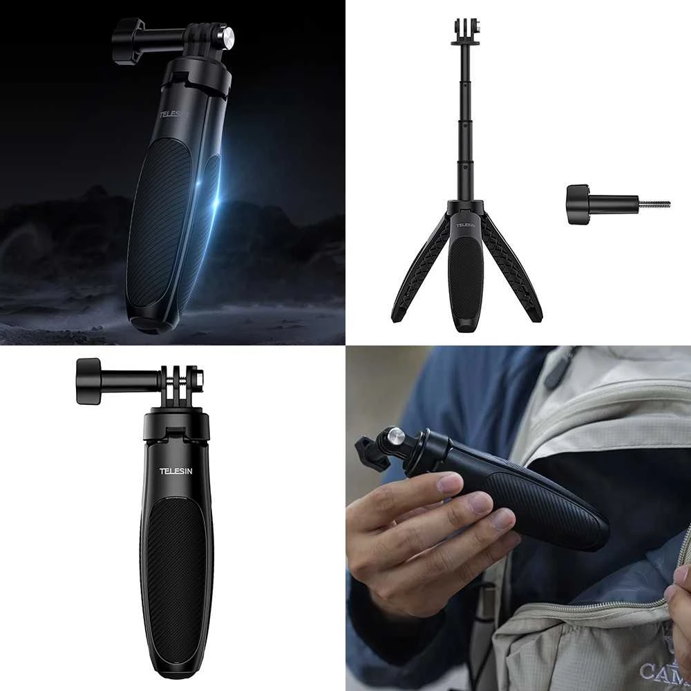 Stovas - Telesin S1-MNP-01 2-in-1 Kompaktiškas Monopodas Reguliuojamo Aukščio 12.5-38cm