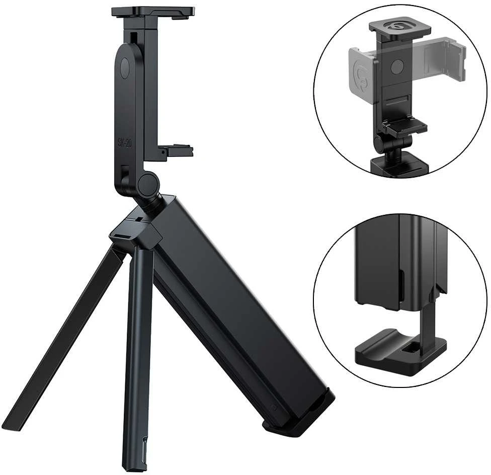 Stovas - Ulanzi SK-20 3-in-1 Mini Stovas su Telefono Laikikliu 180° Pasukimu 360° Sukimu