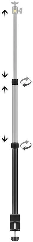 Laikiklis Desktop Studio Arm Tripod Vlog 2x 360s Head / Ulanzi Vijim Ls02