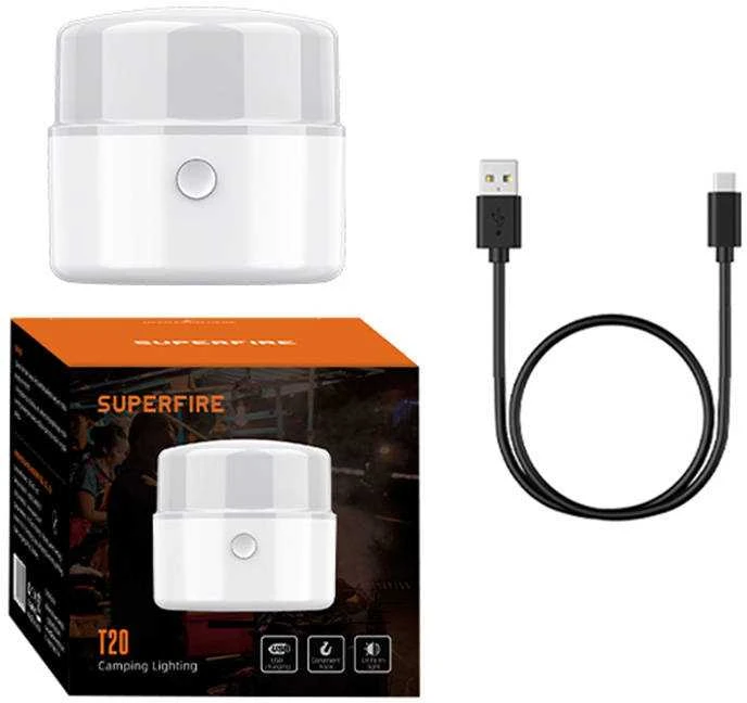 Stovyklavimo žibintas Superfire T20, 180lm, USB