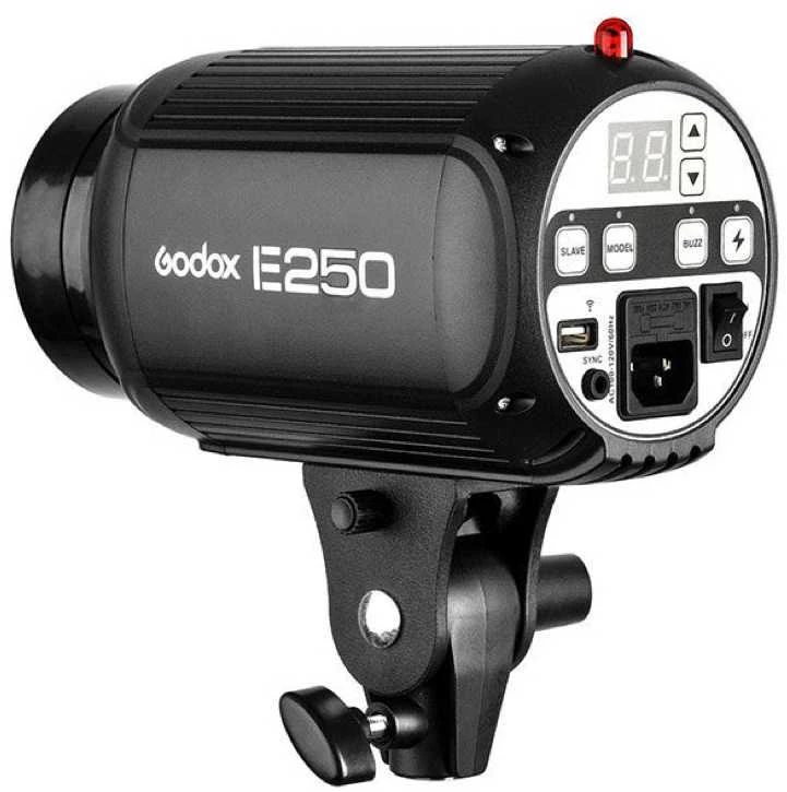 Studijos blykstės rinkinys - Godox E250 F 250Ws blykstės galvutės, 150W modeliavimo lemputė