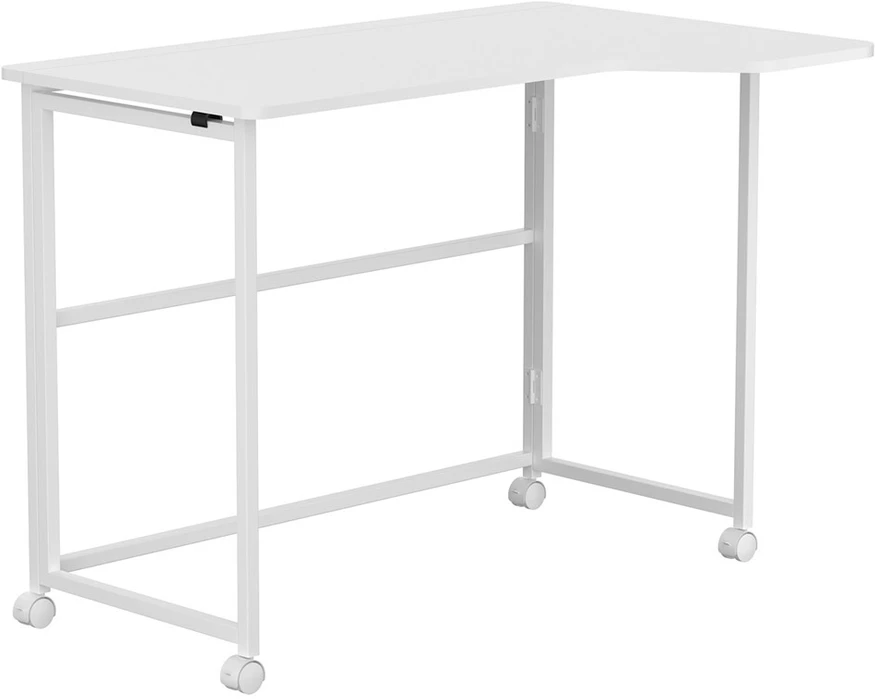 Składane „Maclean“ sulankstomas stalas/stalas, baltas, mobilus, 100x65 cm, maks. 50 kg, kampinis, L formos, MC-1250 L/W