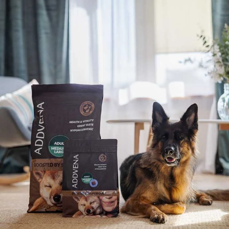 Šunų maistas - ADDVENA Boosted by Superfoods Suaugusiųjų Vidutinio/Didelio Mėsos 2.5kg