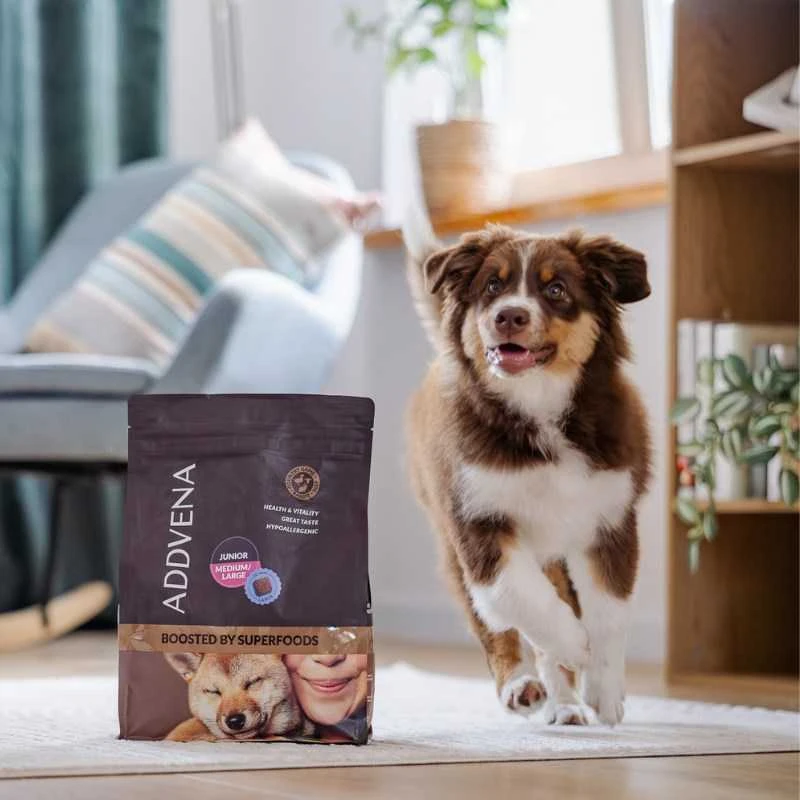 Šunų maistas - ADDVENA Junior Medium/Large jautiena 28.1% Protein Grain-Free 10kg